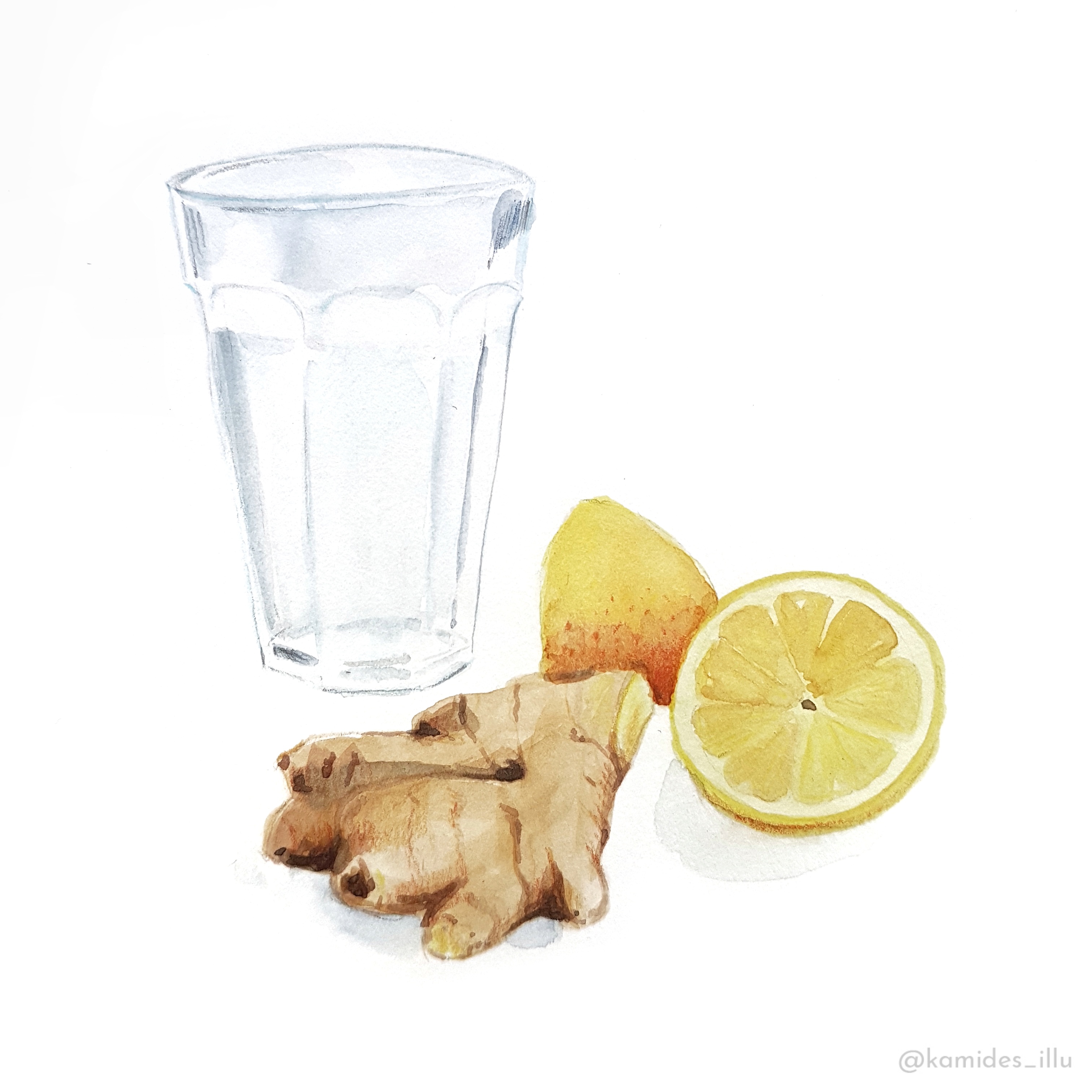 Ginger lemon illustration
